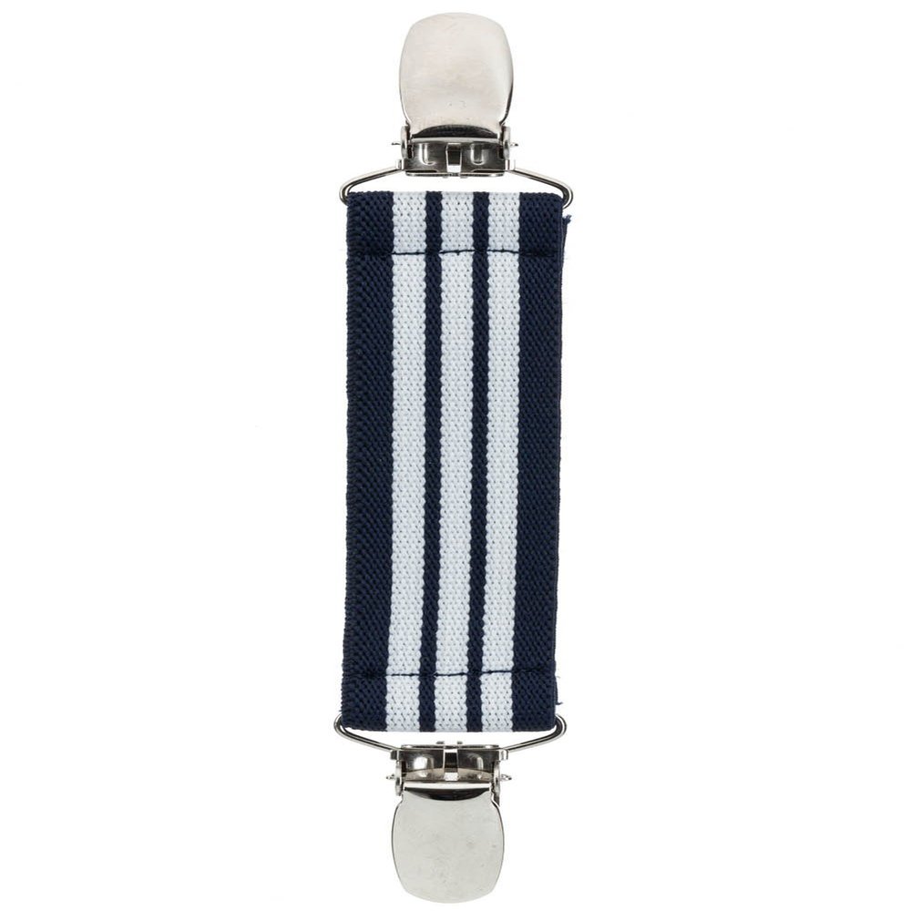 Elastic Scarf and Hat Clips Attacher with Extra Heavy Clips - Navy Stripe