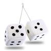 Zone Tech Pair Black and White Mirror Fuzzy Dice 3 Pair Plush Car Hanging Decorative view 1