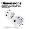 Zone Tech Pair Black and White Mirror Fuzzy Dice 3 Pair Plush Car Hanging Decorative view 2