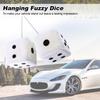 Zone Tech Pair Black and White Mirror Fuzzy Dice 3 Pair Plush Car Hanging Decorative view 3