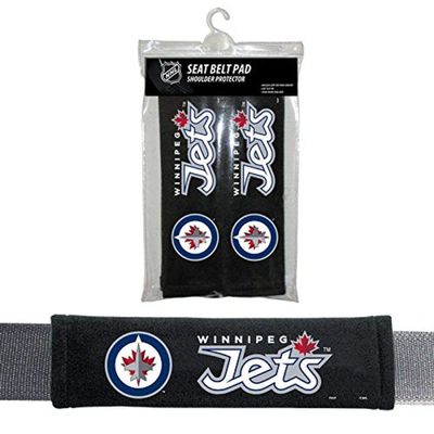 Fremont Die NHL Winnipeg Jets Seat Belt Pads, 10" x 2.5" (Pack of 2), 10" x 2.5" (Pack of 2), Black/Team Colors