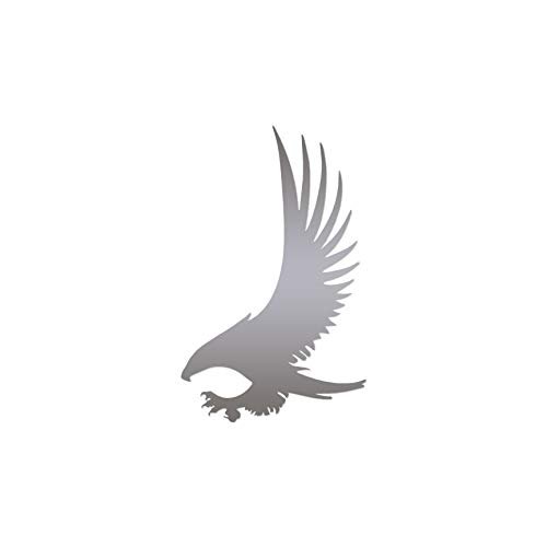Swooping Hawk Eagle - Vinyl Decal Sticker - 3.75" x 6" - Silver