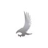 Swooping Hawk Eagle - Vinyl Decal Sticker - 3.75" x 6" - Silver view 1