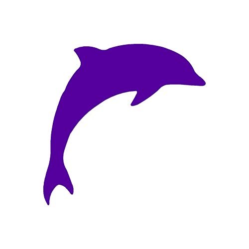 Decorative Decal - Dolphin Porpoise 3.75" x 3.75" - Purple - Vinyl Sticker