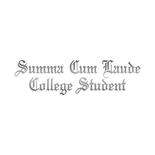 Summa Cum Laude College Student - Vinyl Decal Sticker - 9" x 2.5" - Silver