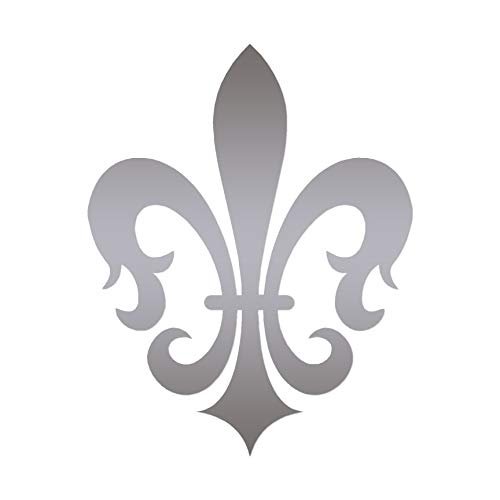 Fleur De Lis Art - Vinyl Decal Sticker - 3.75" x 4.75" - Silver
