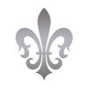 Fleur De Lis Art - Vinyl Decal Sticker - 3.75" x 4.75" - Silver view 1