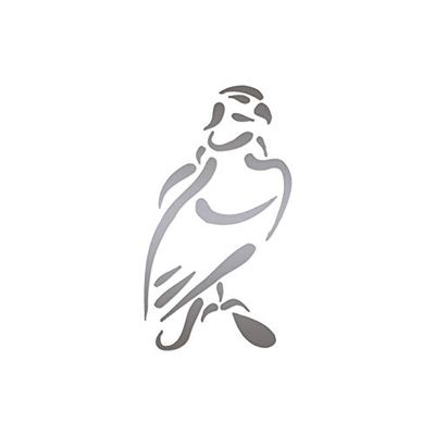 Tribal Hawk Falcon - Vinyl Decal Sticker - 3.75" x 6.75" - Silver