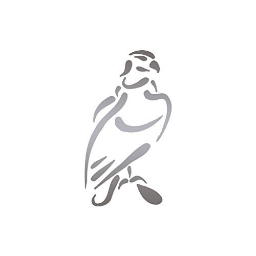 Tribal Hawk Falcon - Vinyl Decal Sticker - 3.75" x 6.75" - Silver