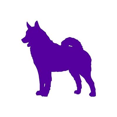 Norwegian Elkhound Dog Breed - Vinyl Decal Sticker - 3.75" x 3.75" - Purple
