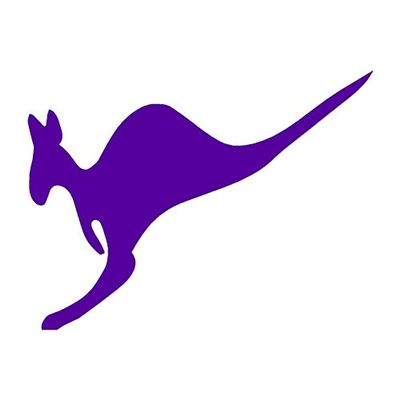 Jumping Kangaroo - Vinyl Decal Sticker - 5" x 3.75" - Purple