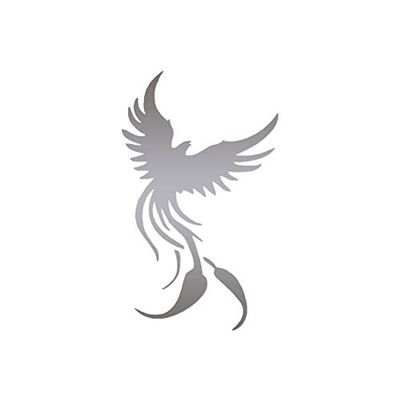 Phoenix Mythology - Vinyl Decal Sticker - 2.25" x 3.75" - Silver