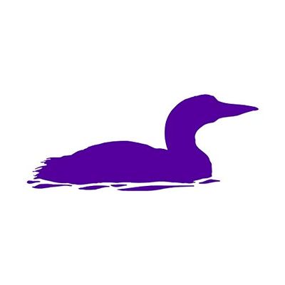 Loon Duck Goose - Vinyl Decal Sticker - 9" x 3.75" - Purple