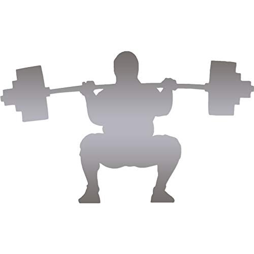 Weight Lifting Powerlifting - Vinyl Decal Sticker - 6.25" x 3.75" - Silver