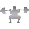 Weight Lifting Powerlifting - Vinyl Decal Sticker - 6.25" x 3.75" - Silver view 1