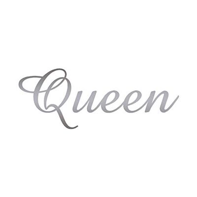 Decorative Decal - Queen - 9" x 3.4" - Silver - Vinyl Sticker