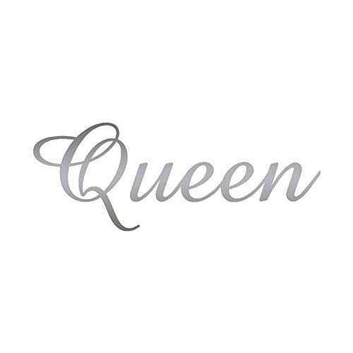 Decorative Decal - Queen - 9" x 3.4" - Silver - Vinyl Sticker