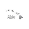 Aloha Hawaiian Island - Vinyl Decal Sticker - 6.45" x 3.75" - Silver view 1