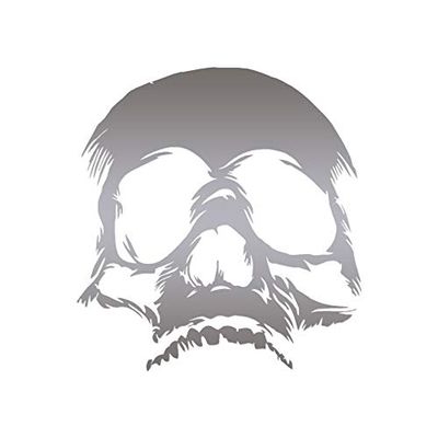 Skull Bones Skeleton - Vinyl Decal Sticker - 3.75" x 4" - Silver