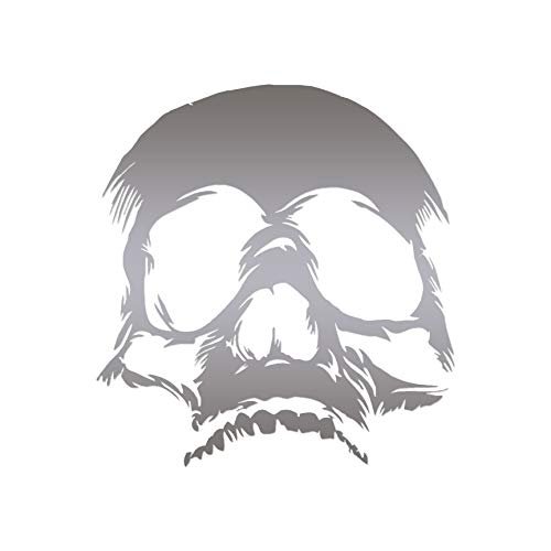 Skull Bones Skeleton - Vinyl Decal Sticker - 3.75" x 4" - Silver