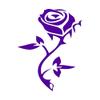 Tribal Rose Flower - Vinyl Decal Sticker - 3.75" x 4.75" - Purple view 1