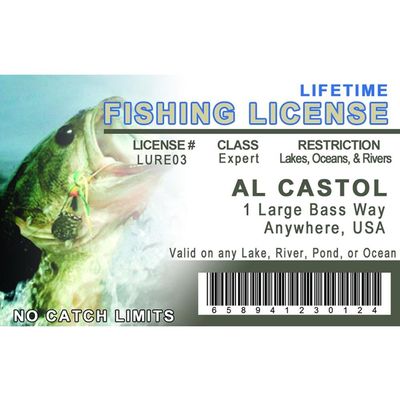 Signs 4 Fun Parody Drivers License | Fishing License ID | Fake ID Novelty Card | Collectible Trading Card Drivers License | Novelty Gift for Holidays | Made in The USA