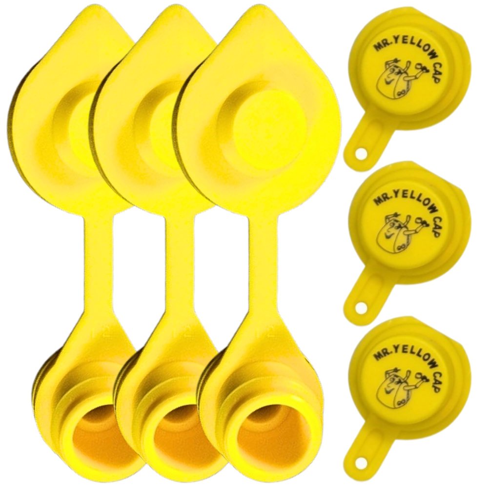 3pcs Yellow Gas Can Vent Caps & 3pieces Gas Can Caps - Can Vents For Plastic Cans & Metal Fuel Jugs, 5 Gallon Can Air Vent Kit