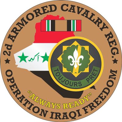 2nd Armored Cavalry OIF 3.8 Inch Decal (2 Pack)
