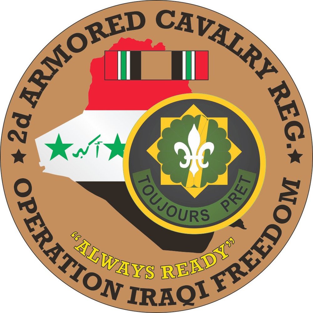 2nd Armored Cavalry OIF 3.8 Inch Decal (2 Pack)