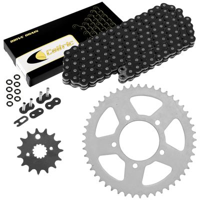 Caltric Black O-Ring Drive Chain & Sprockets Kit Compatible with Suzuki Vz800 Vz-800 Marauder 1997-2004