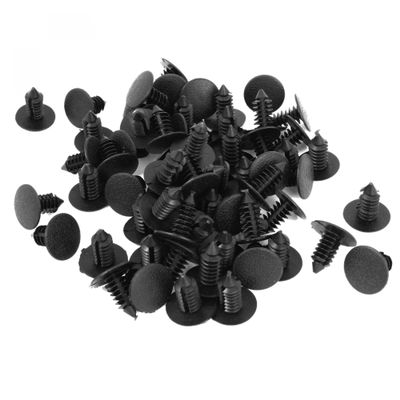 uxcell Car Door Fender 8mm Hole Push Plastic Rivets Fastener Black 100 Pcs