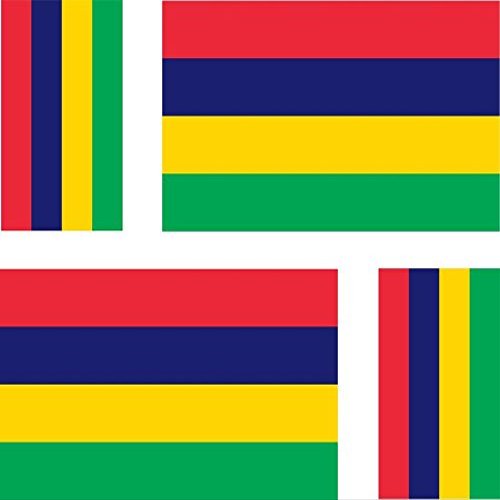 4 x Mauritius Flag Stickers for Car Motorcycle Suitcase Laptop