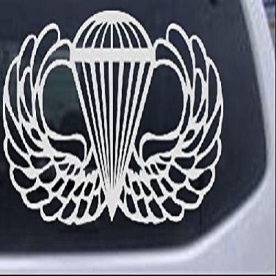 Rad Dezigns Airborne Wings Military Car or Truck Window Laptop Decal Sticker - White 6in X 3in
