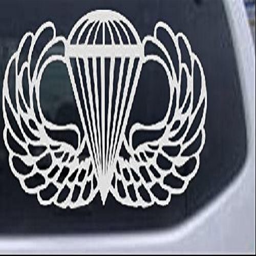 Rad Dezigns Airborne Wings Military Car or Truck Window Laptop Decal Sticker - White 6in X 3in