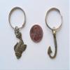 JewelryEveryday Bronze Fish and Hook Keychain - I'm Hooked On You; Couples Keychain view 3