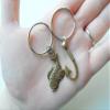 JewelryEveryday Bronze Fish and Hook Keychain - I'm Hooked On You; Couples Keychain view 4