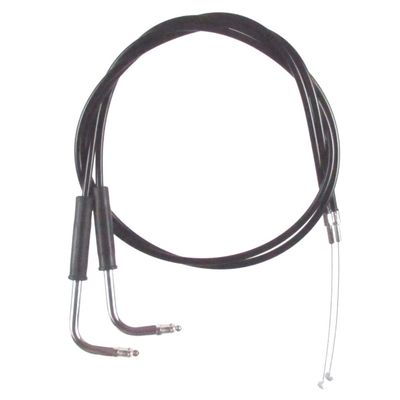 Black Vinyl Coated +4" Throttle Cable Set for 2006 & Newer Harley Dyna Low Rider models - HC-0333-0141-FXDLI