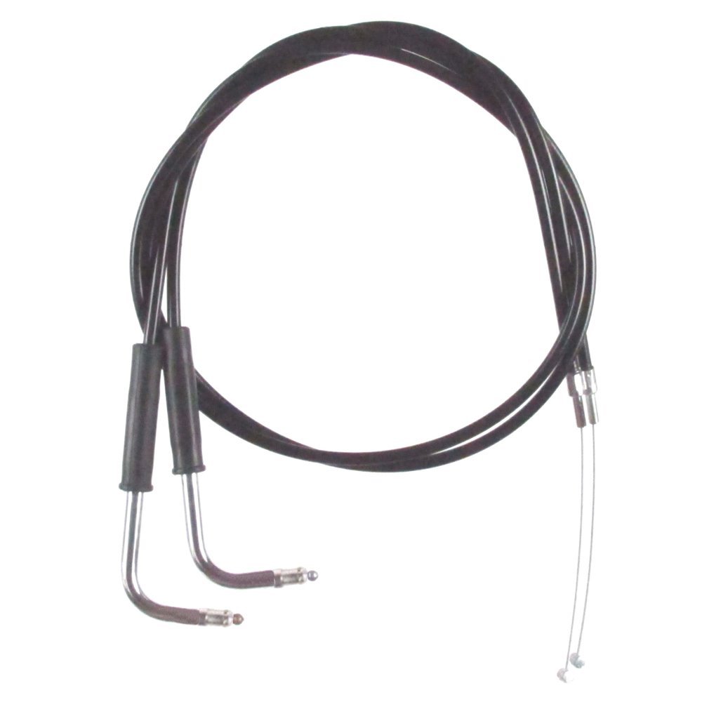Black Vinyl Coated +4" Throttle Cable Set for 2006 & Newer Harley Dyna Low Rider models - HC-0333-0141-FXDLI