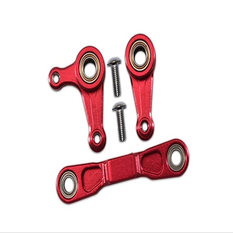GPM For Tamiya XV-01 Upgrade Parts Aluminum Steering Assembly With 5X8 Bearings - 3 Pcs Set Red