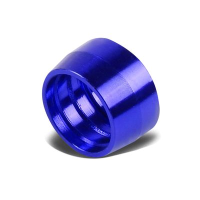 Auto Dynasty 6-AN 3/8 Inches Tubing Olive Insert Flare Fitting Compatible with Teflon/Nylon Hose Hard Line (Blue)