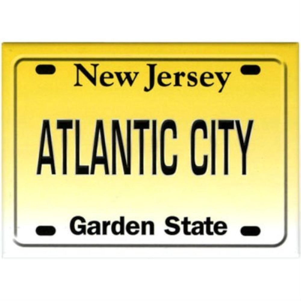 Atlantic City New Jersey License Plate Fridge Collector's Souvenir Magnet 2.5" X 3.5"