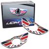 iJDMTOY Union Jack Style Wing Emblem Rings Compatible with Mini Cooper R60 Countryman R61 Paceman Door Lock Knobs, Red/Blue UK Flag Design view 1
