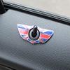 iJDMTOY Union Jack Style Wing Emblem Rings Compatible with Mini Cooper R60 Countryman R61 Paceman Door Lock Knobs, Red/Blue UK Flag Design view 3