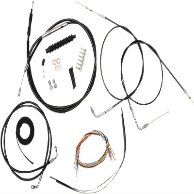 LA Choppers Black Complete Cable/Line/Wiring Handlebar Kit for 12"-14" Bars on Models without ABS LA-8110KT2A-13B