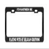 I'd Rather BE Playing with My Belgian Griffons Dog Cat Black License Plate Frame view 1