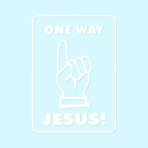 One Way Up To Jesus - Vinyl Decal Sticker - 5.75" x 8" - White
