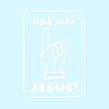 One Way Up To Jesus - Vinyl Decal Sticker - 5.75" x 8" - White view 1