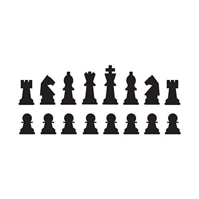 16 Chess Set - Vinyl Decal Sticker - 12" x 5" - Black