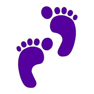 Bare Foot Prints Footprints - Vinyl Decal Sticker - 5.75" x 7.75" - Purple