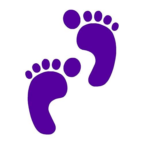 Bare Foot Prints Footprints - Vinyl Decal Sticker - 5.75" x 7.75" - Purple
